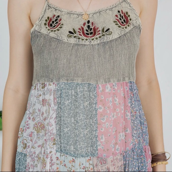 Boho Floral Patchwork Summer Dress - Picture 5 of 7